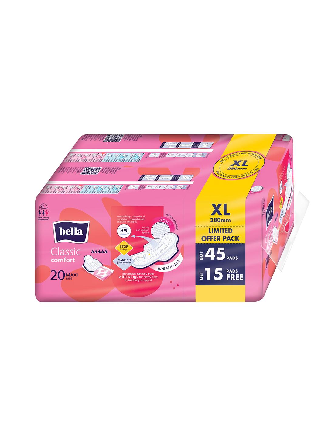 Buy Bella Classic Comfort Maxi Dry Sanitary Pads XL 280mm 60 Pads - - Personal Care for Women