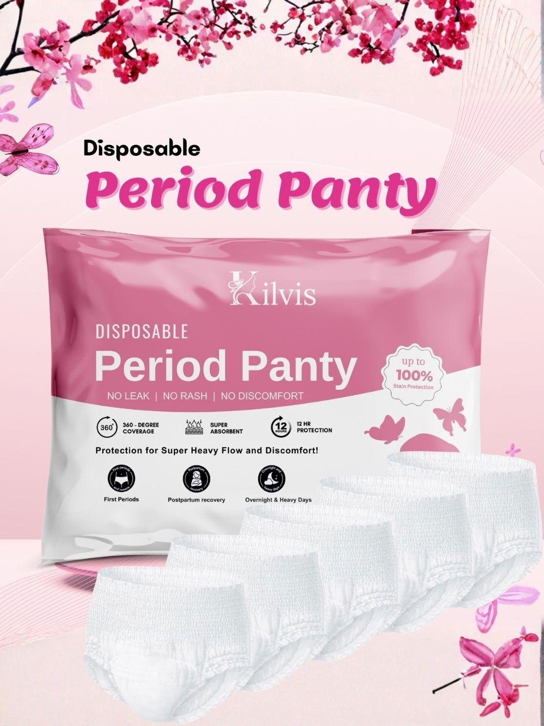 Buy Kilvis Pack Of 5 Cotton Mid Rise Period Briefs - - Apparel for Women