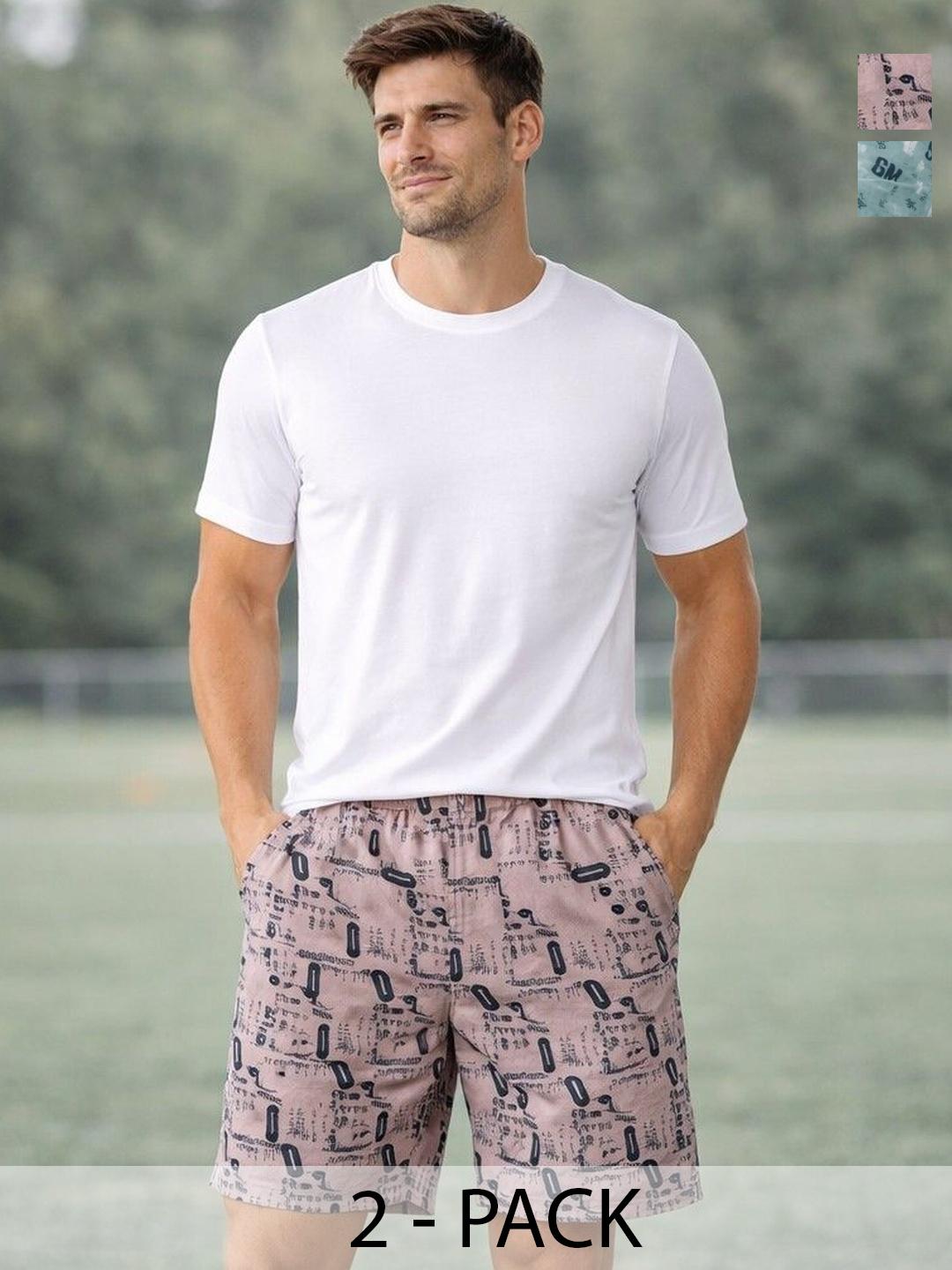 Buy Mast & Harbour Pack Of 2 Printed Cotton Mid Rise Boxers - Boxers ...