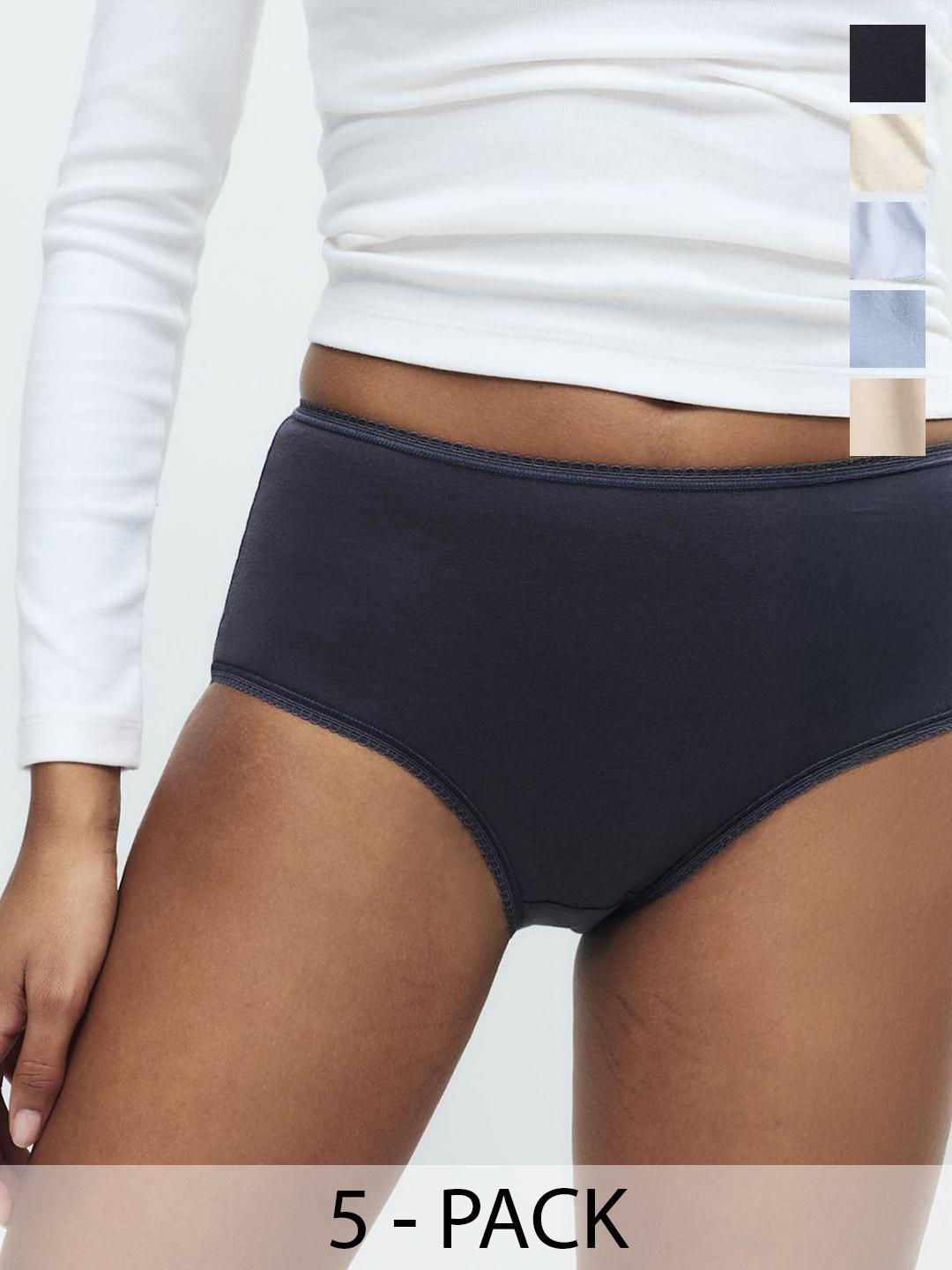 Buy Marks & Spencer Women Pack Of 5 Printed High Rise Basic Briefs - - Apparel for Women