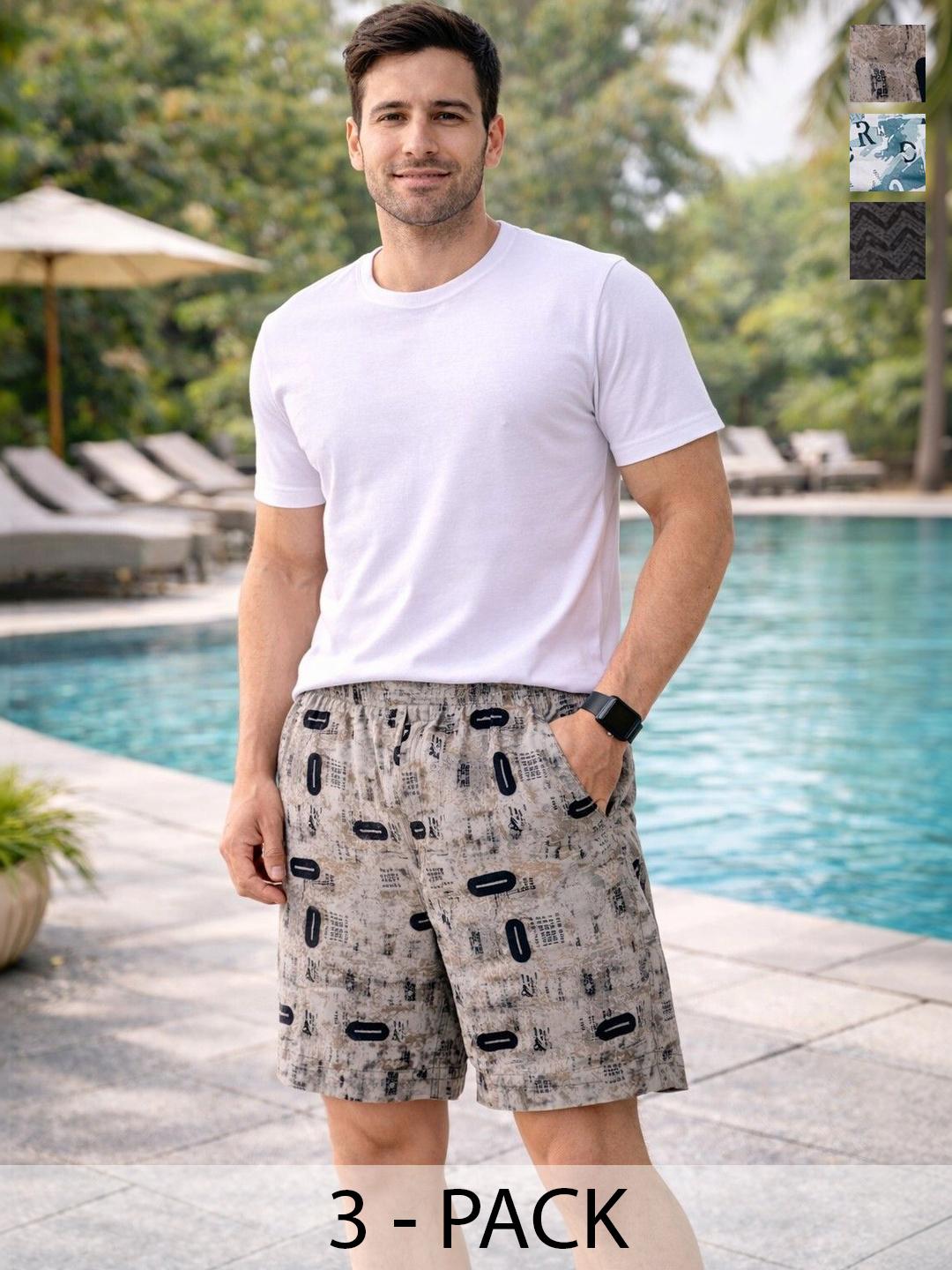 Buy The Roadster Lifestyle Co. Pack Of 3 Printed Cotton Boxers - - Apparel for Men