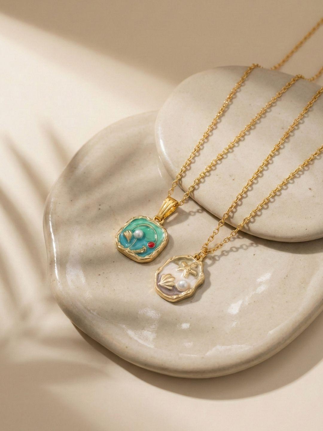 Lara Chain Buy Lara Karen Brass Gold Plated Enamelled Necklace - Necklace And ...