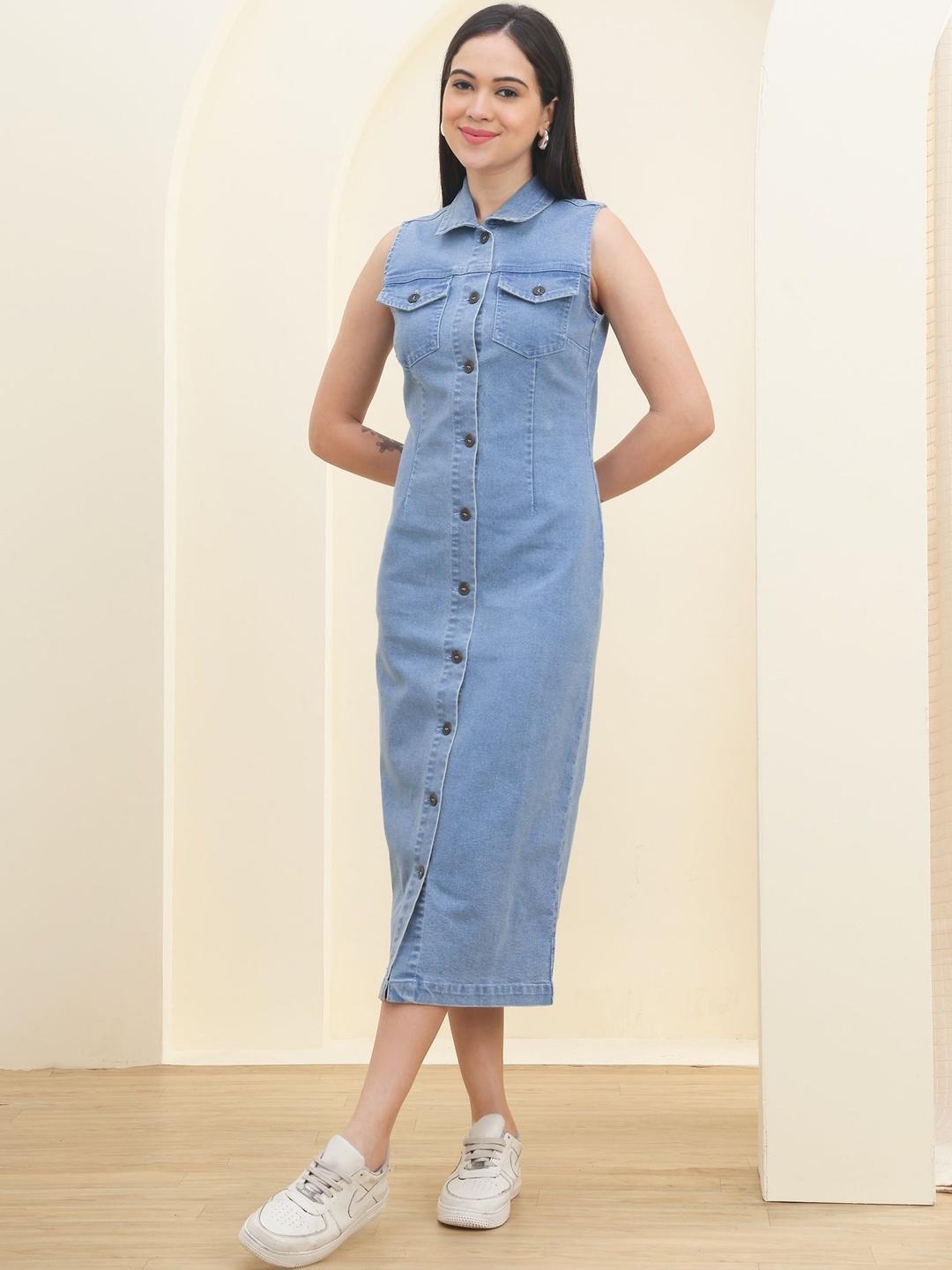 Buy DOZER Denim Shirt Midi Dress - Dresses for Women 39685207 | Myntra