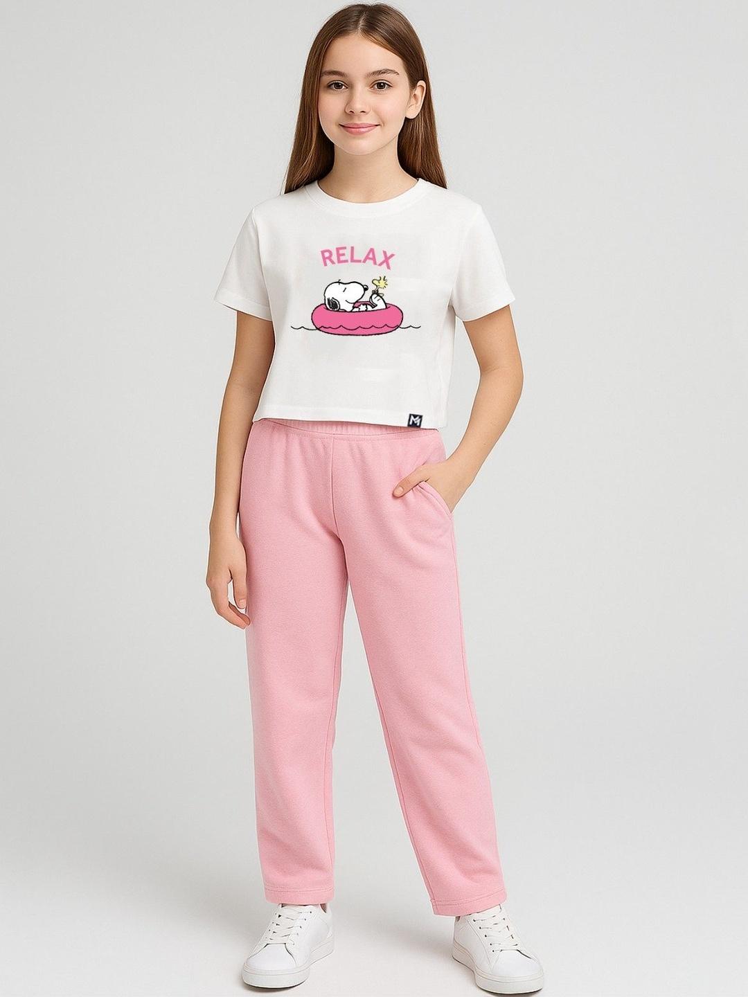 Buy YK X Minute Mirth Girls Peanuts Printed Clothing Set - - Apparel for Girls