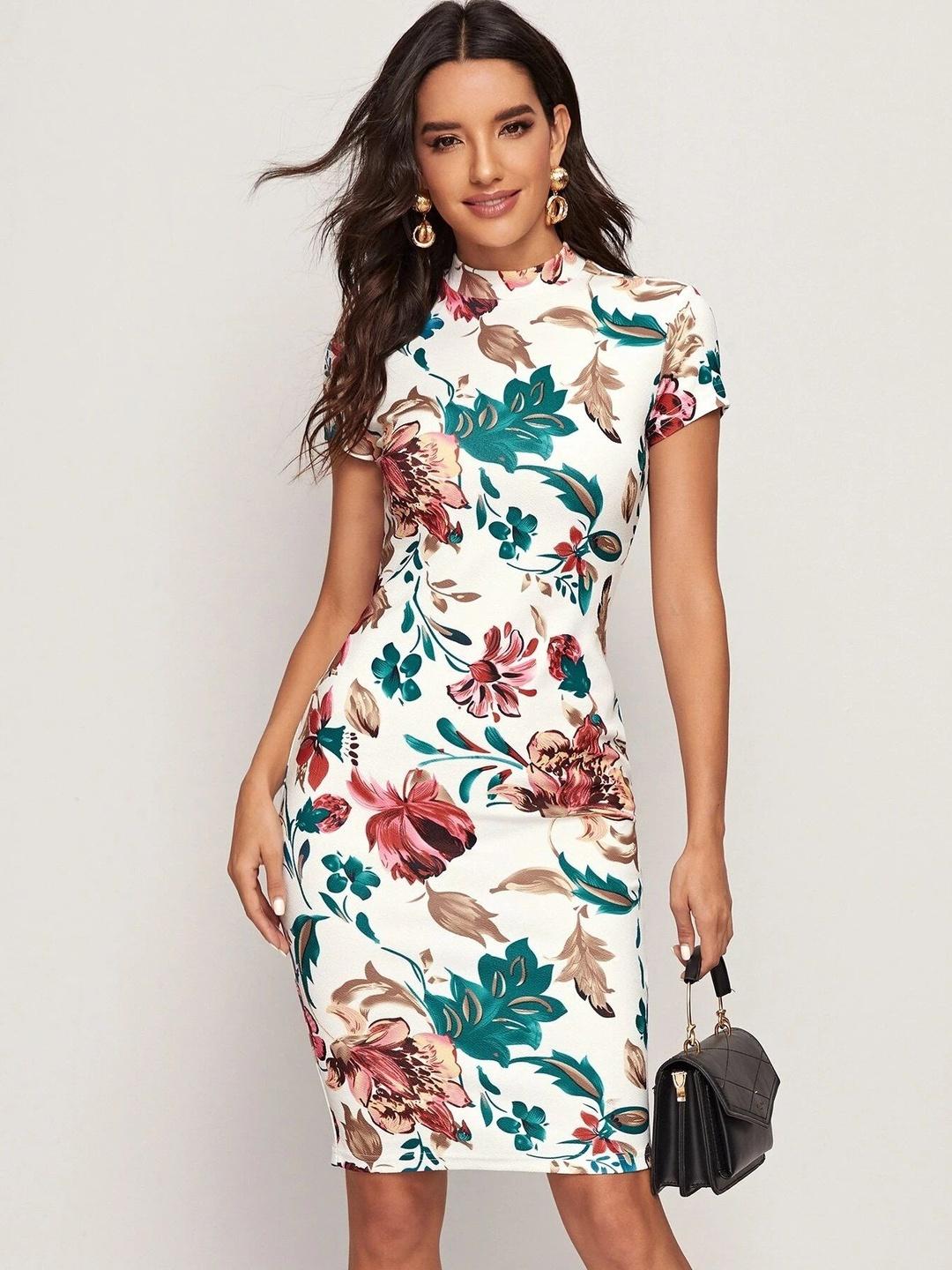 Buy BAPS Floral Print Bodycon Dress - Dresses for Women 39728262 | Myntra