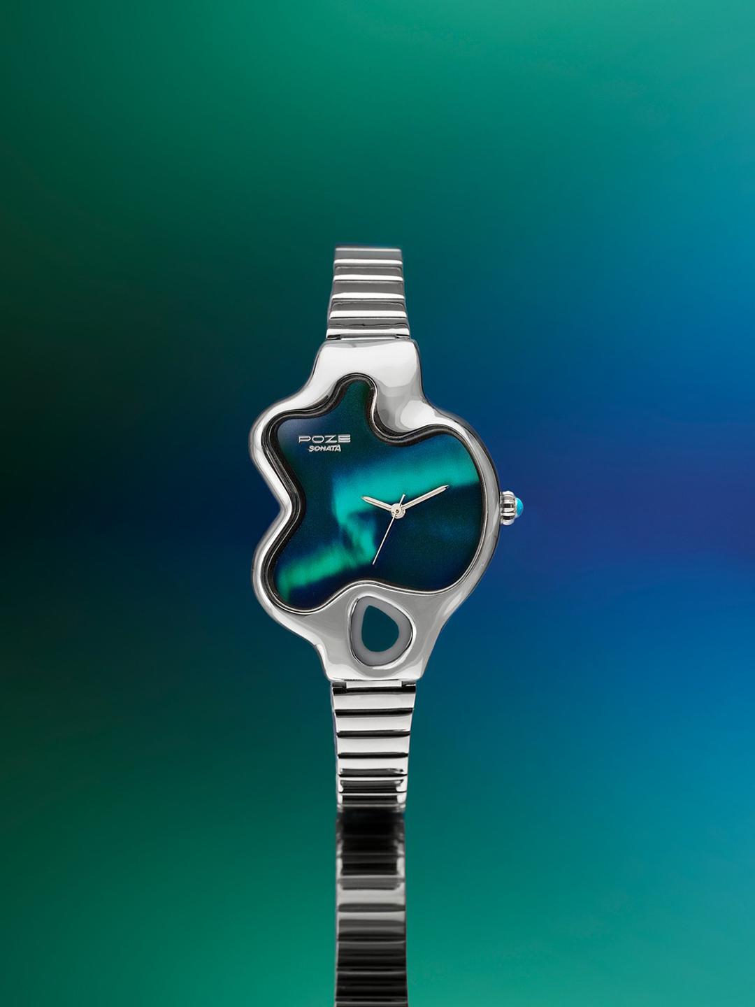 Buy Sonata Unisex Northern Lights Inspired Poze Quartz Analog Blue Dial Watch SP80140SM01W - - Accessories for Unisex