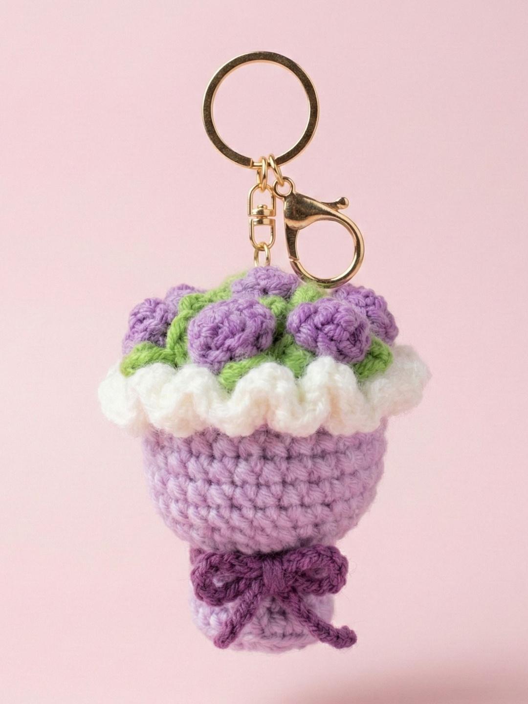 Buy GT Gala Time Crochet Flower Keychain - Key Chain for Unisex ...