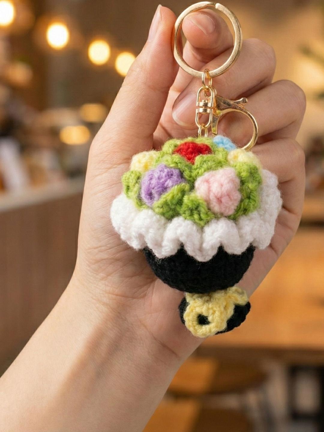 Buy GT Gala Time Crochet Flower Keychain - Key Chain for Unisex ...