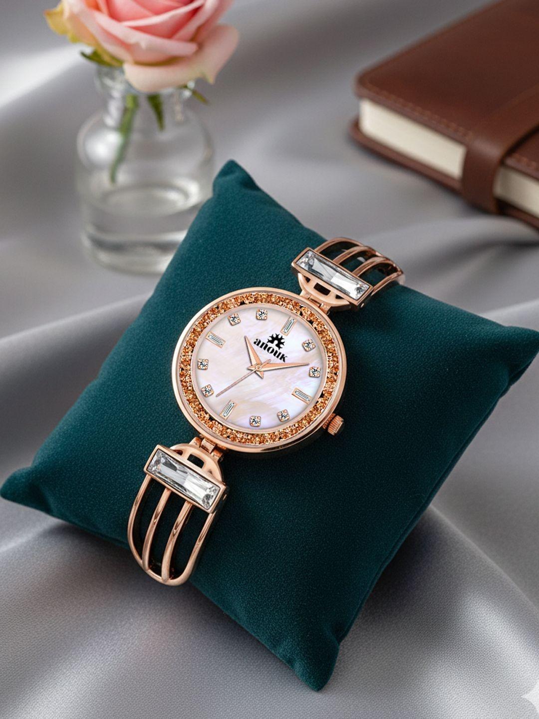 Buy Anouk Women Mother Of Pearl Dial & Bracelet Style Straps Analogue ...