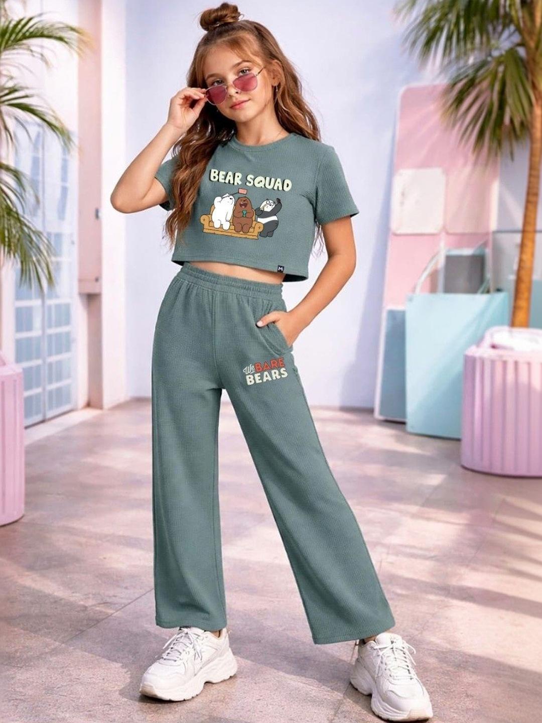 Buy YK X Minute Mirth Girls We Bare Bears Printed T Shirt With Trouser - - Apparel for Girls