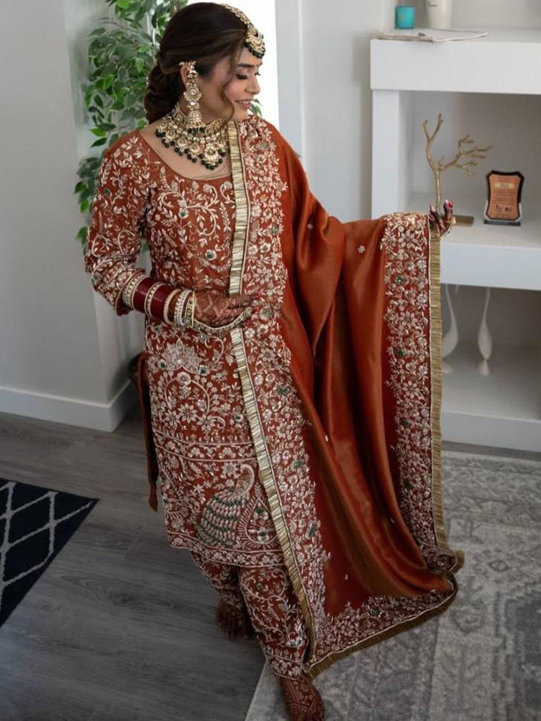 SHAFNUFAB Women's Georgette Ethnic Wear for WomenSemi StitchedSalwarSuit   SF201181  Diwali Outfit Bridal Yellow  Colour Indian CasualWearSalwarSuit IN Eid main image 1