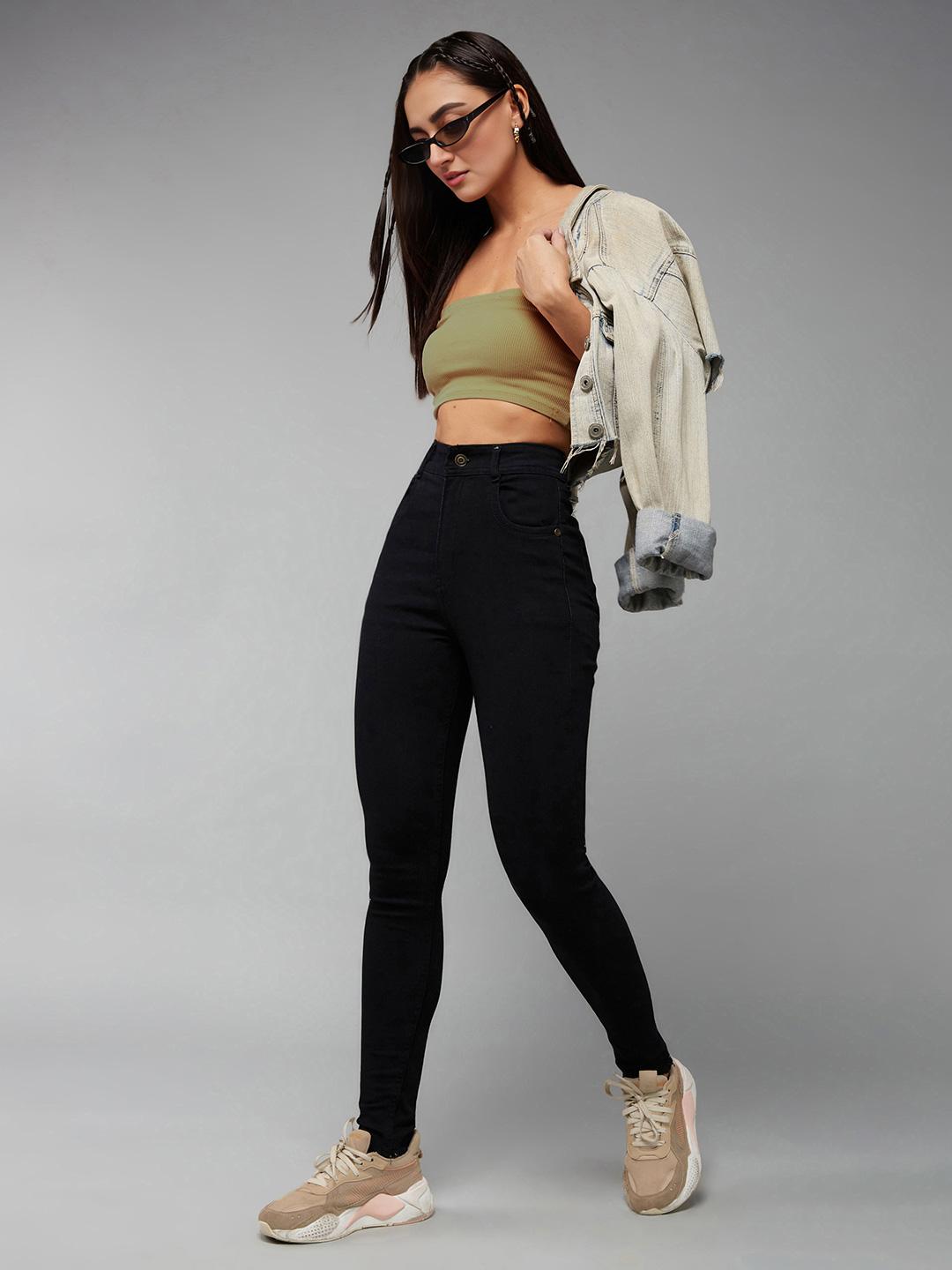 Miss Chase Women Slim Fit High-Rise Clean Look Stretchable Jeans