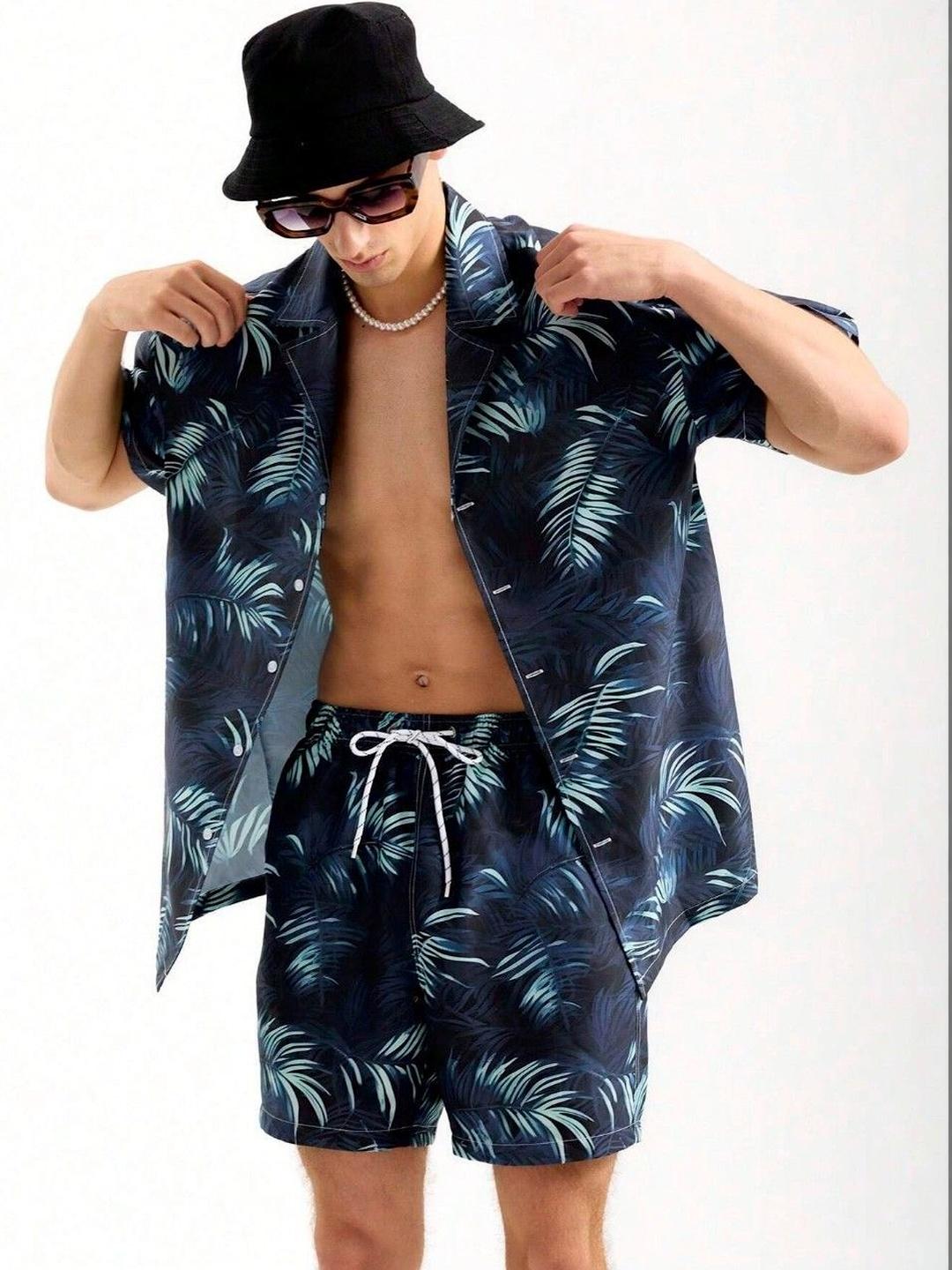 Buy GENZILOOKS Printed Shirt Collar Shirt & Shorts Co Ords -  - Apparel for Men
