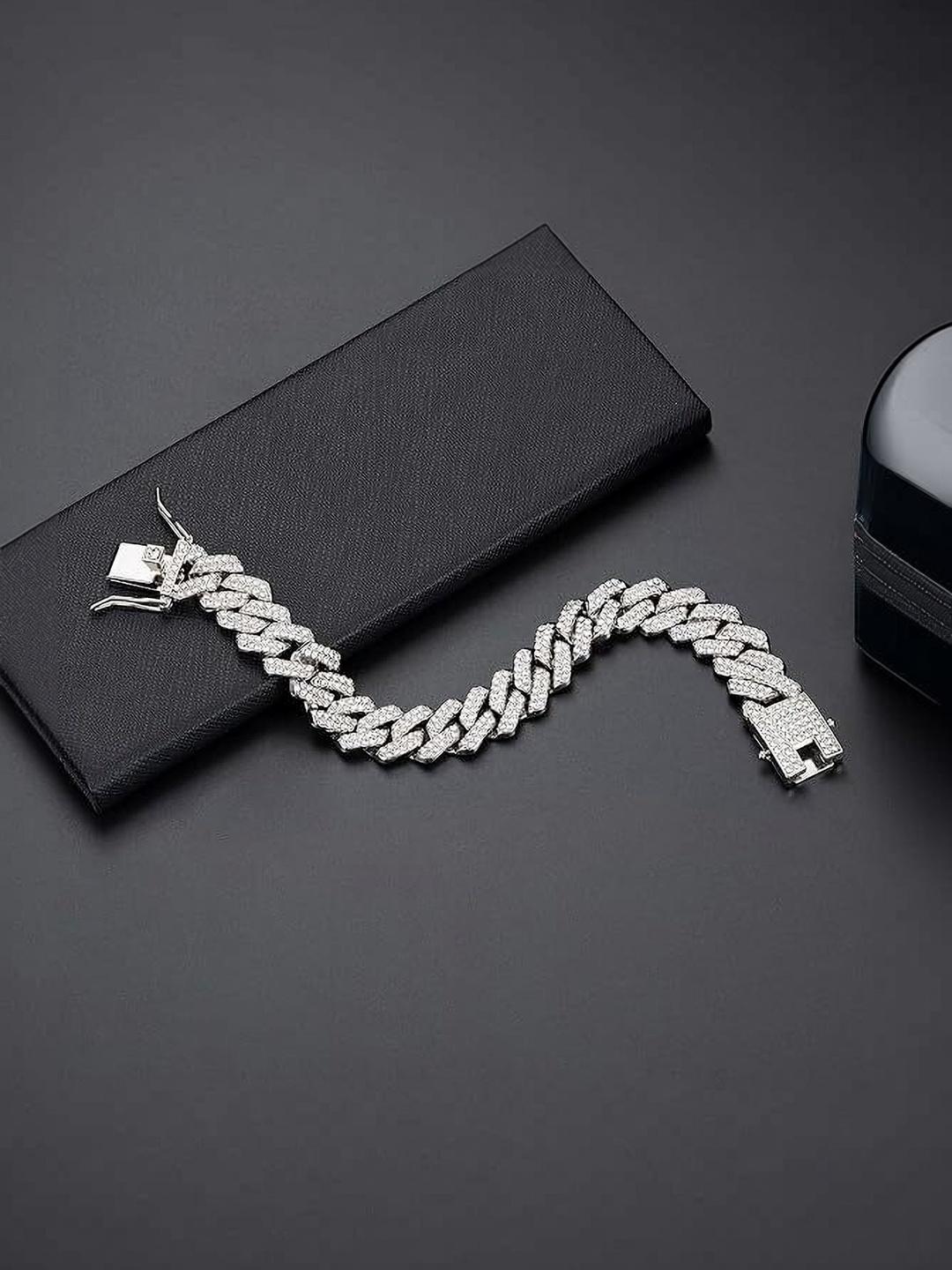 Buy Murliwala Unisex Brass Silver Plated Link Bracelet -  - Accessories for Unisex