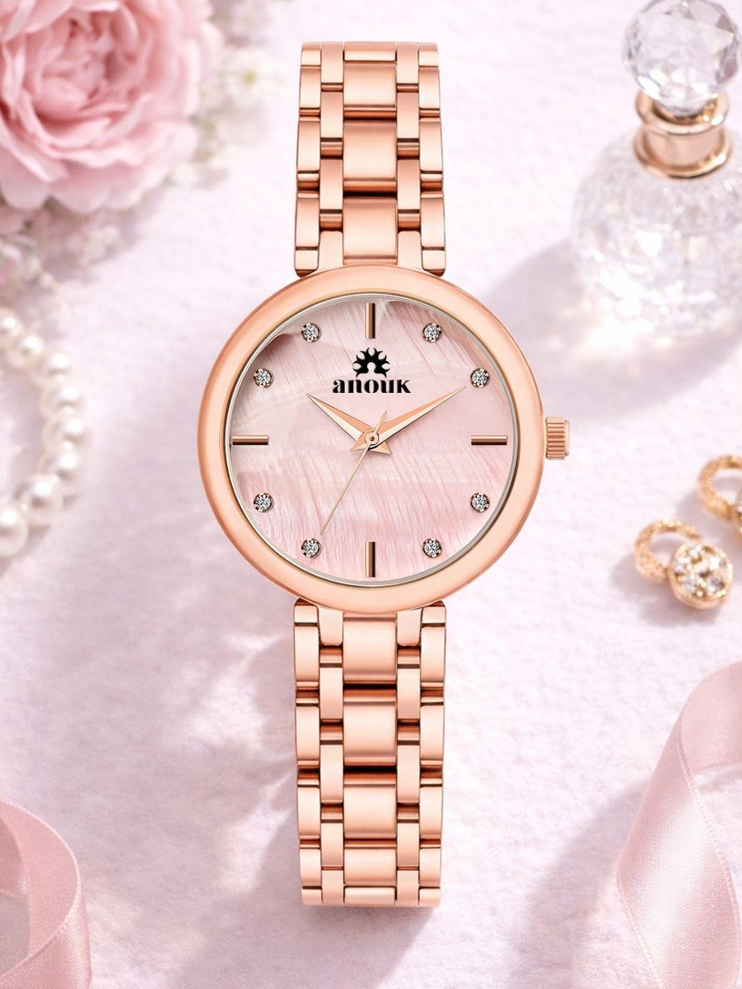 Buy Anouk Mother Of Pearls Dial & Bracelet Style Straps Analogue Watch ...