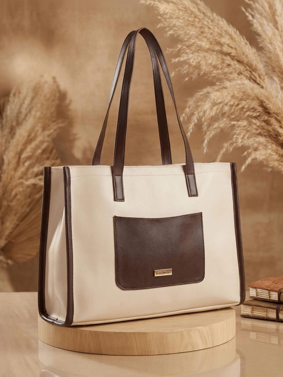 Buy ROSS BROWN Solid Laptop Compartment Shopper Tote Bag -  - Accessories for Women
