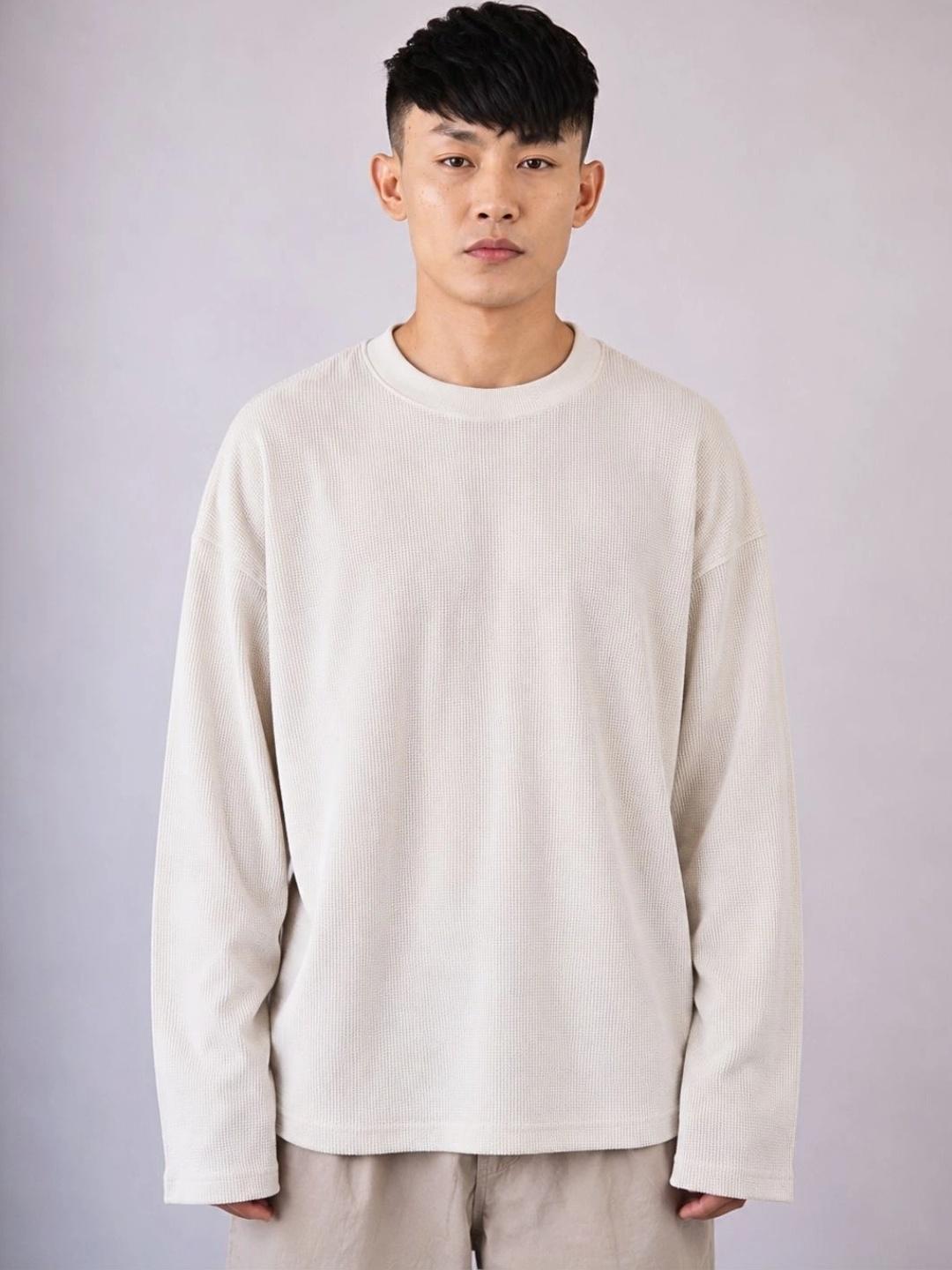 UNIQSOME Men Drop-Shoulder Sleeves Boxy T-shirt