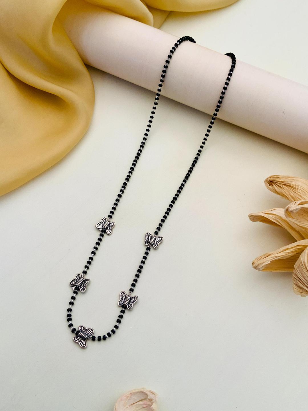 Buy Anouk Silver Plated Artificial Stones And Beads Mangalsutra -  - Accessories for Women
