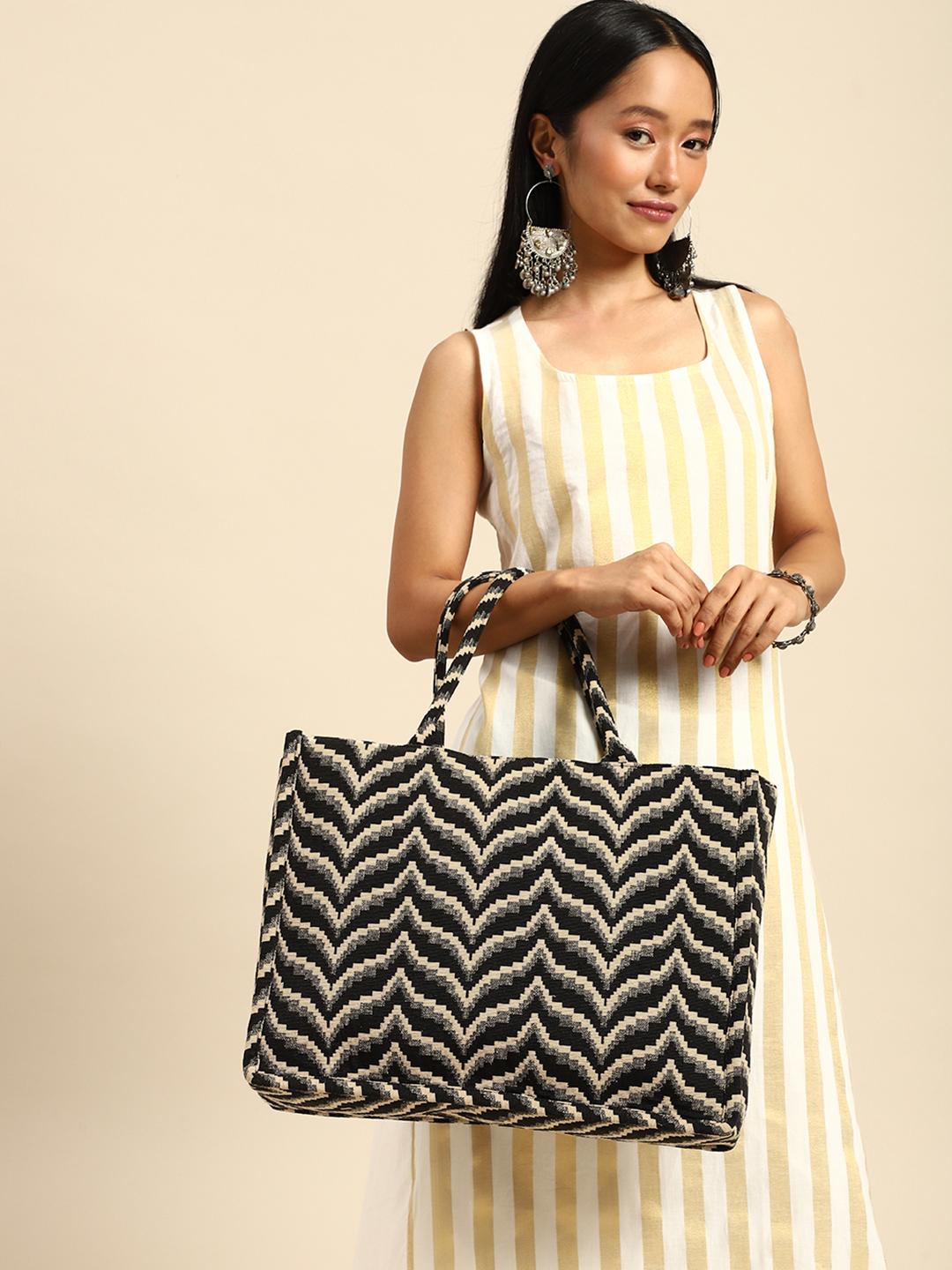Buy Anouk Textured Structured Tote Bag - - Accessories for Women