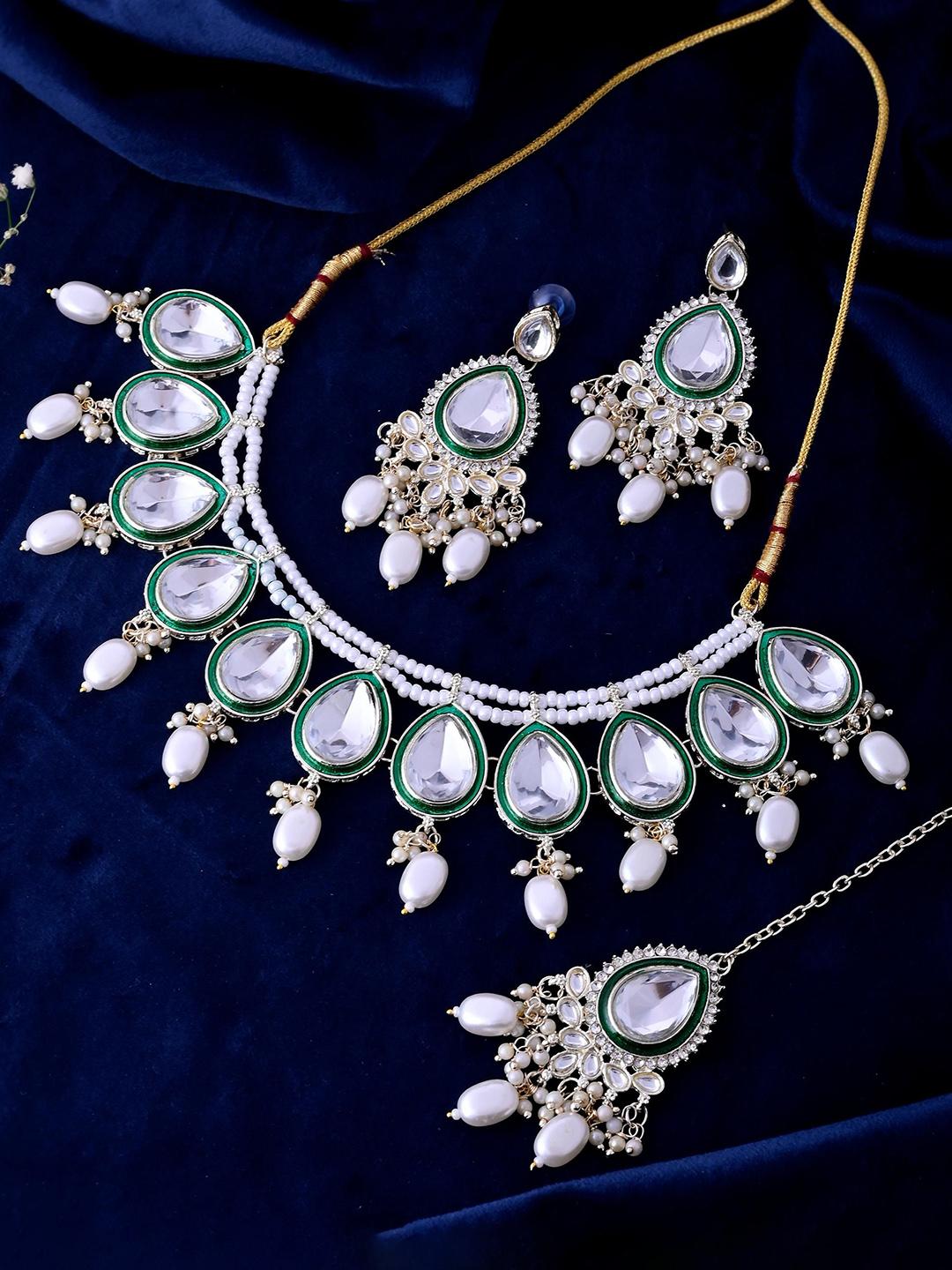 Buy Anouk Gold Plated Kundan Studded & Beaded Jewellery Set -  - Accessories for Women