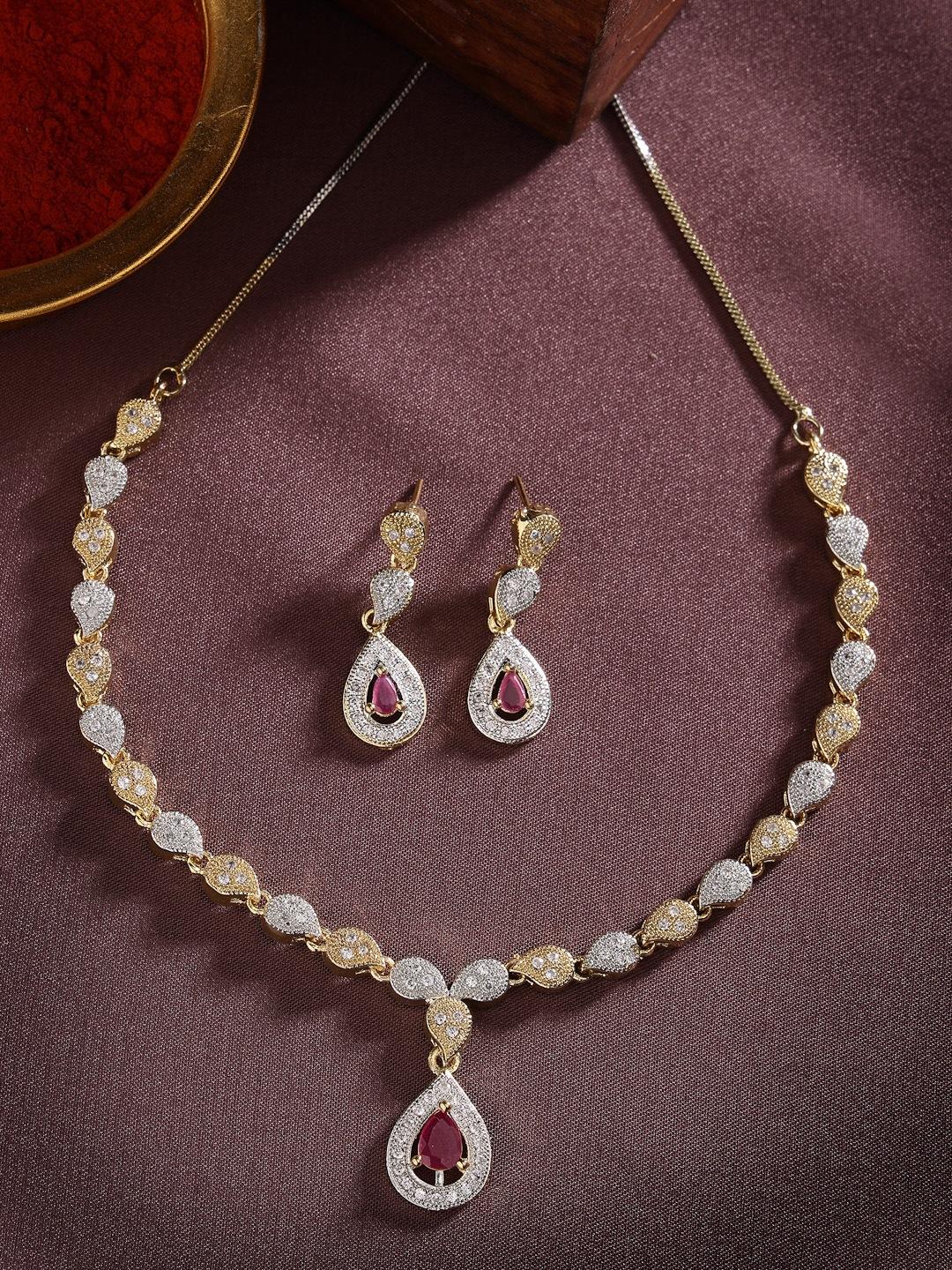 Buy Anouk Gold Plated AD Studded Necklace & Earrings -  - Accessories for Women