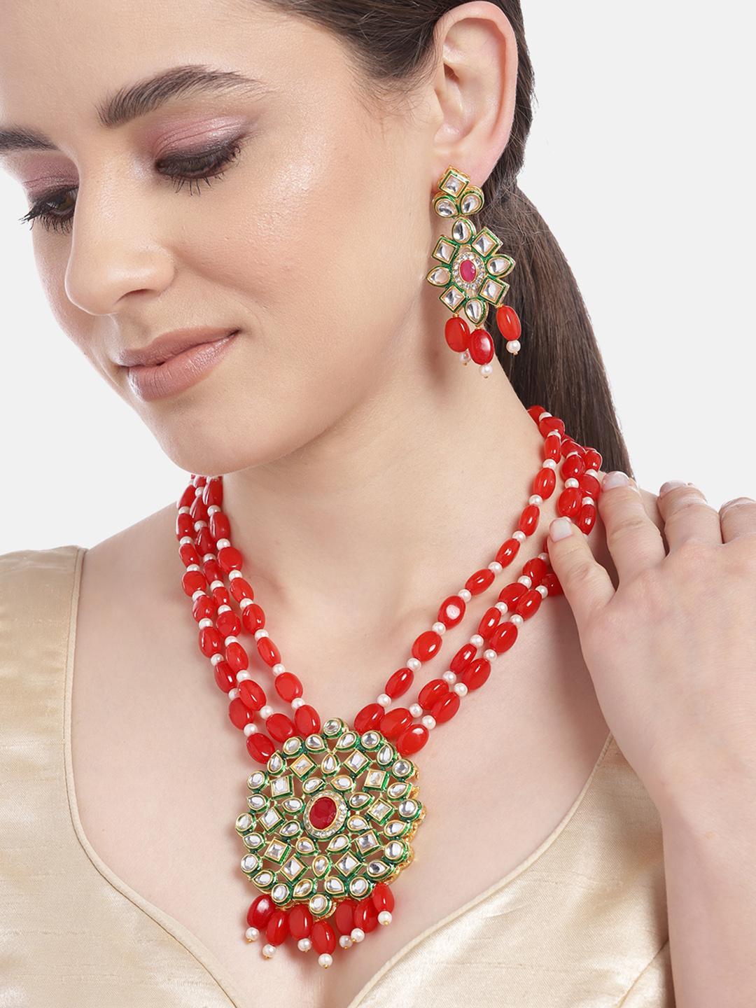 Buy Anouk Gold Plated Artificial Beads & Stones Jewellery Set - - Accessories for Women