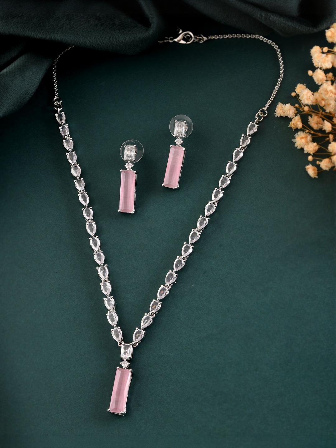 Buy Anouk Silver Plated Stone Studded Jewellery Set - - Accessories for Women