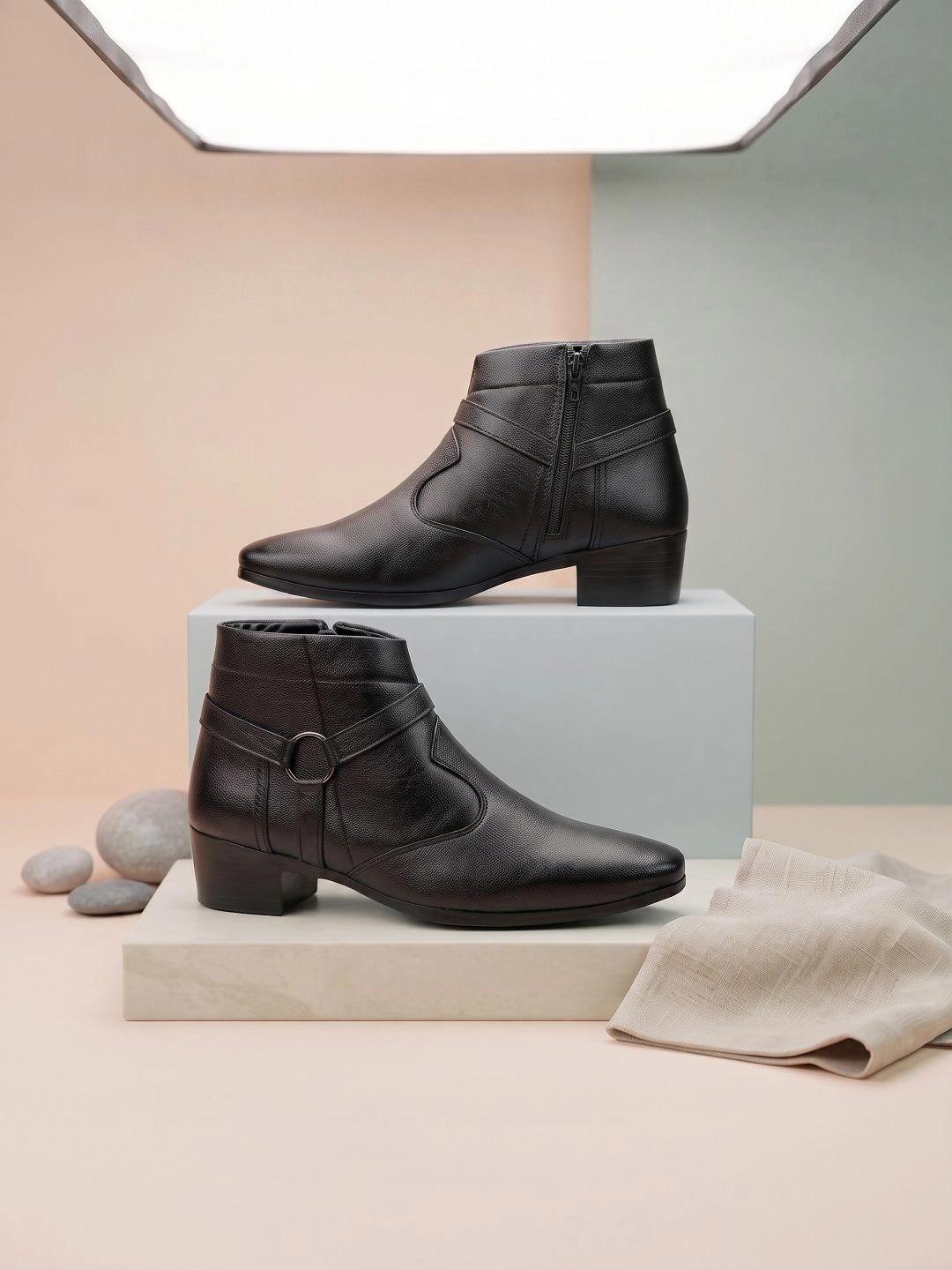 Buy Bxxy Men Causal Round Toe Block Heel Boots -  - Footwear for Men