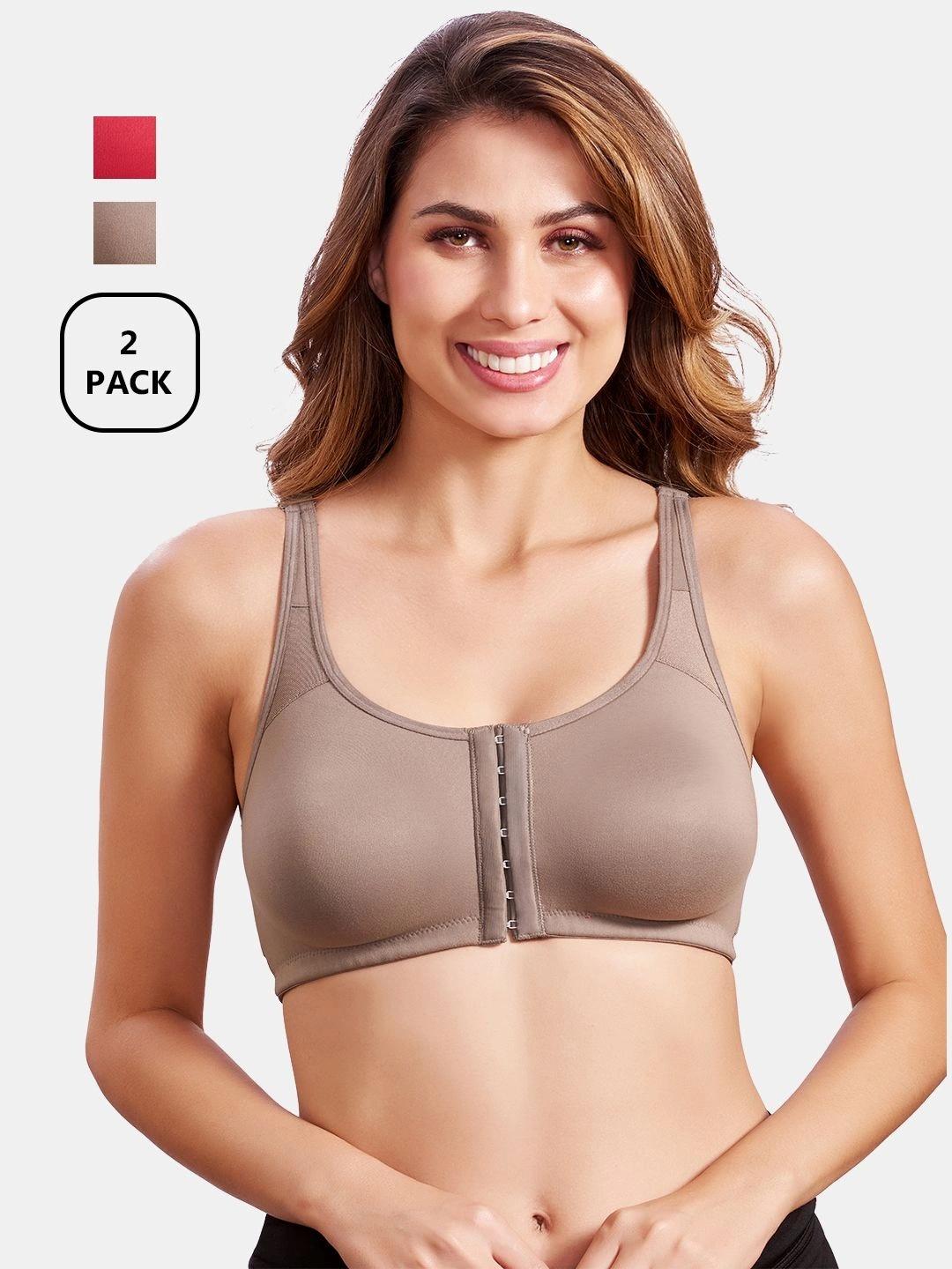 Buy MAROON Pack Of 2 Non Wired Non Padded Front Open Back Support Magic Bra -  - Apparel for Women