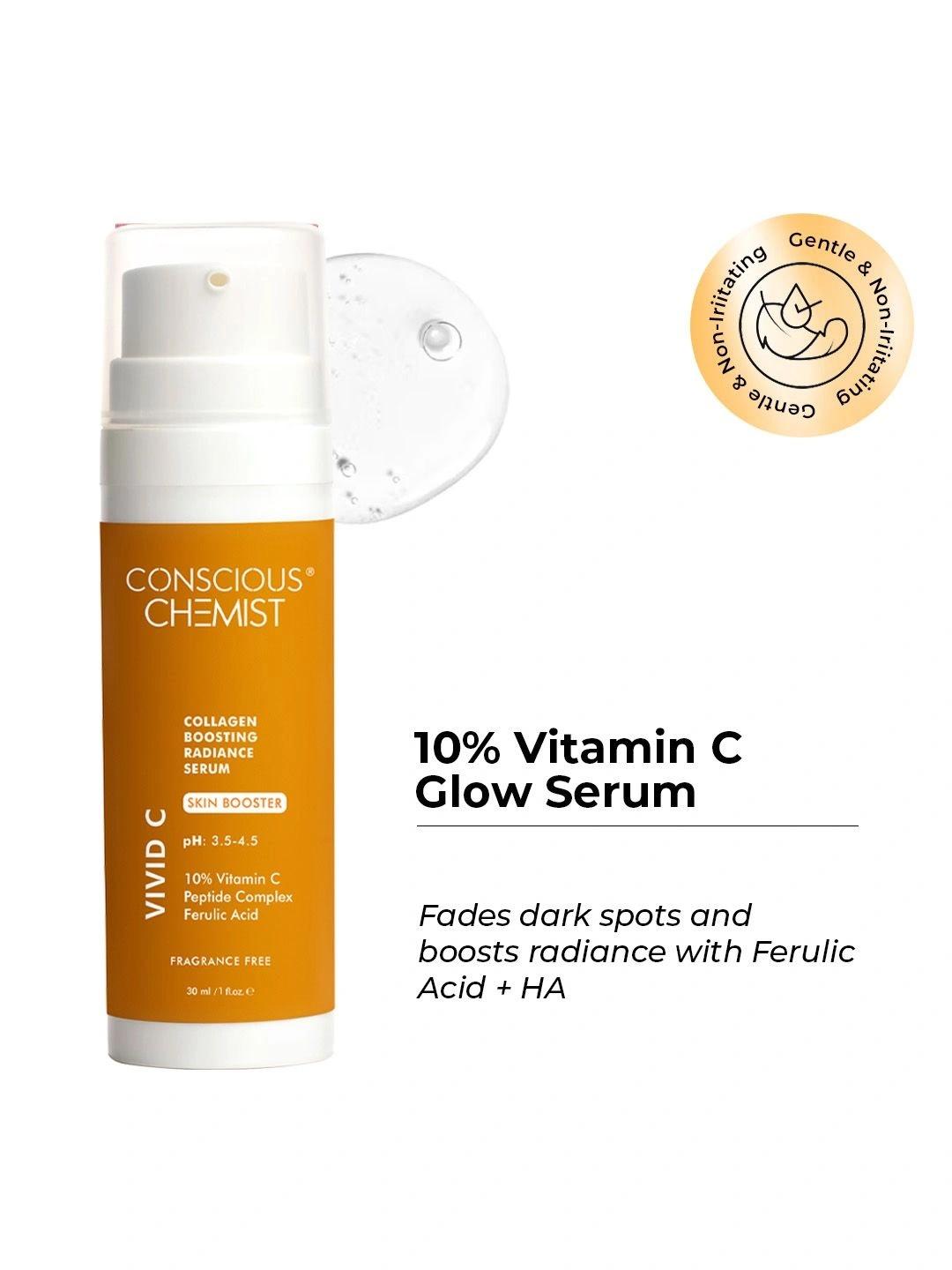 Buy Conscious Chemist 10% Vitamin C Face Serum With Peptide Complex For Glowing Skin   30ml -  - Personal Care for Unisex