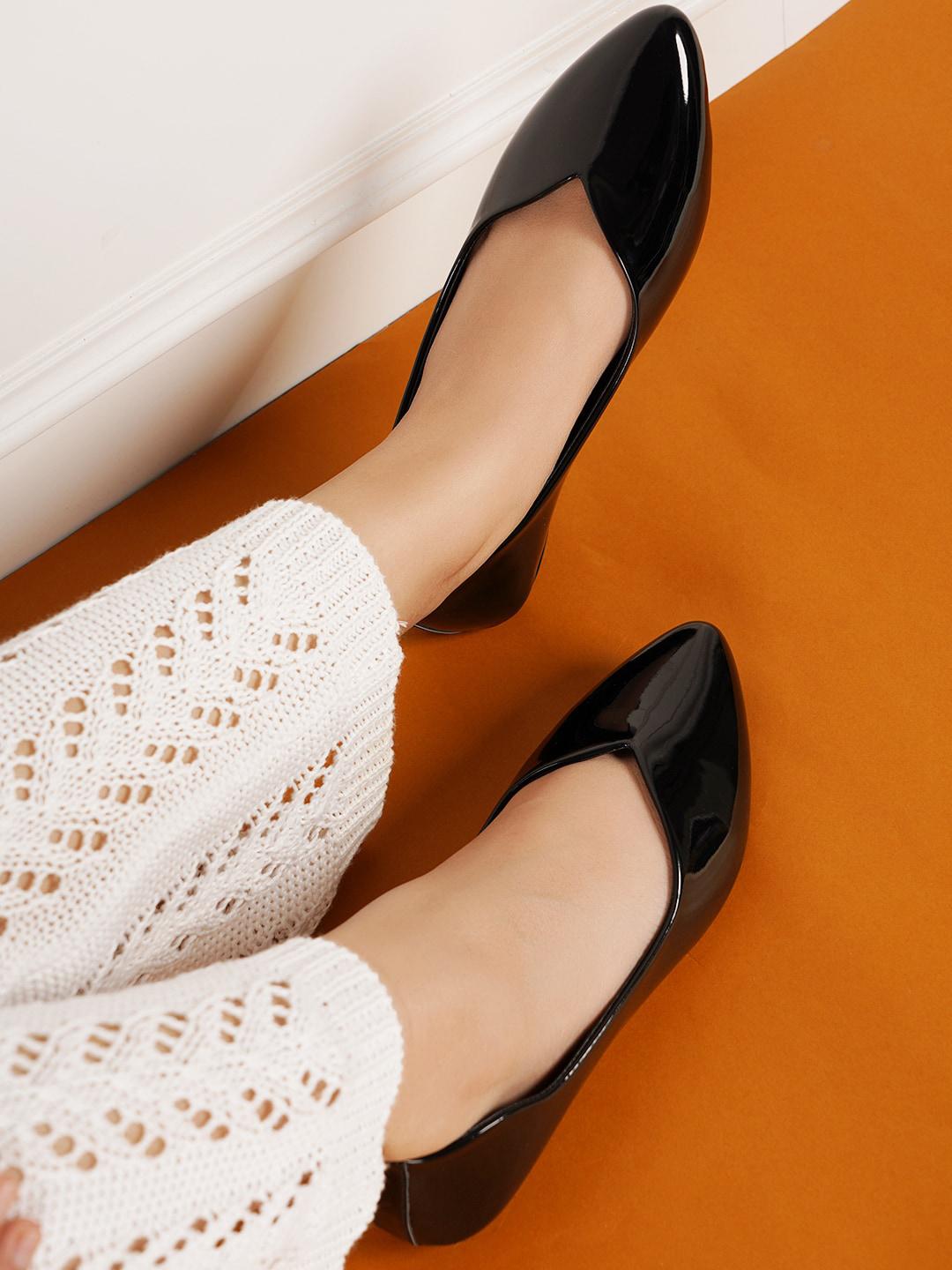 Buy DressBerry Black Pointed Toe Ballerinas -  - Footwear for Women