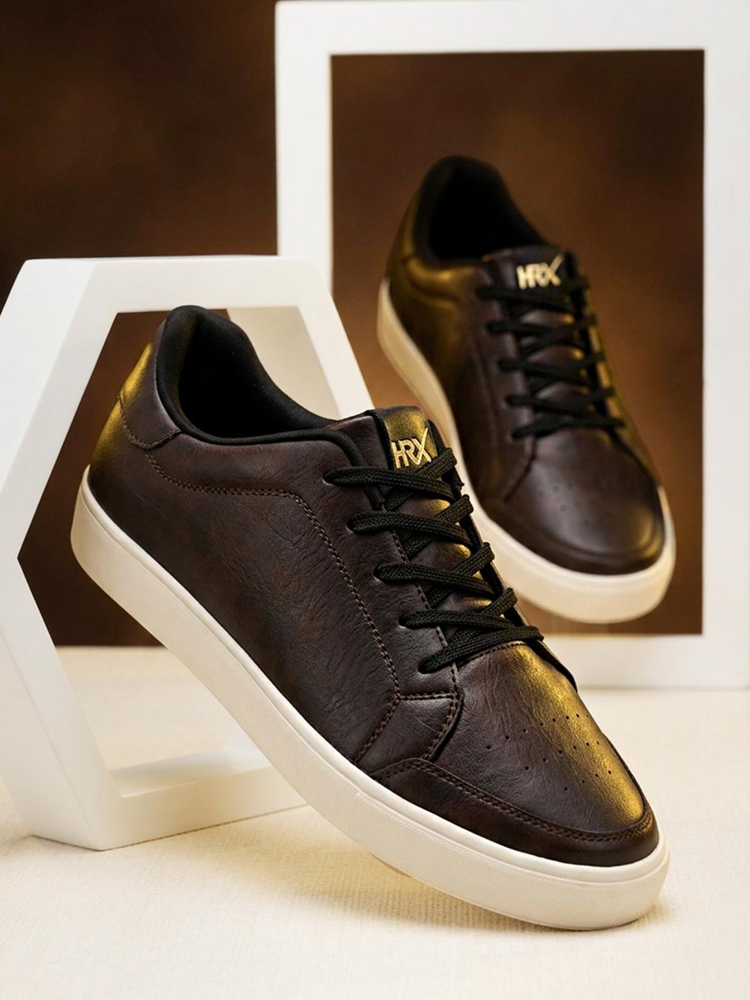 HRX by Hrithik Roshan HRX Men Brown Contrast Sole Lace Up Sneakers
