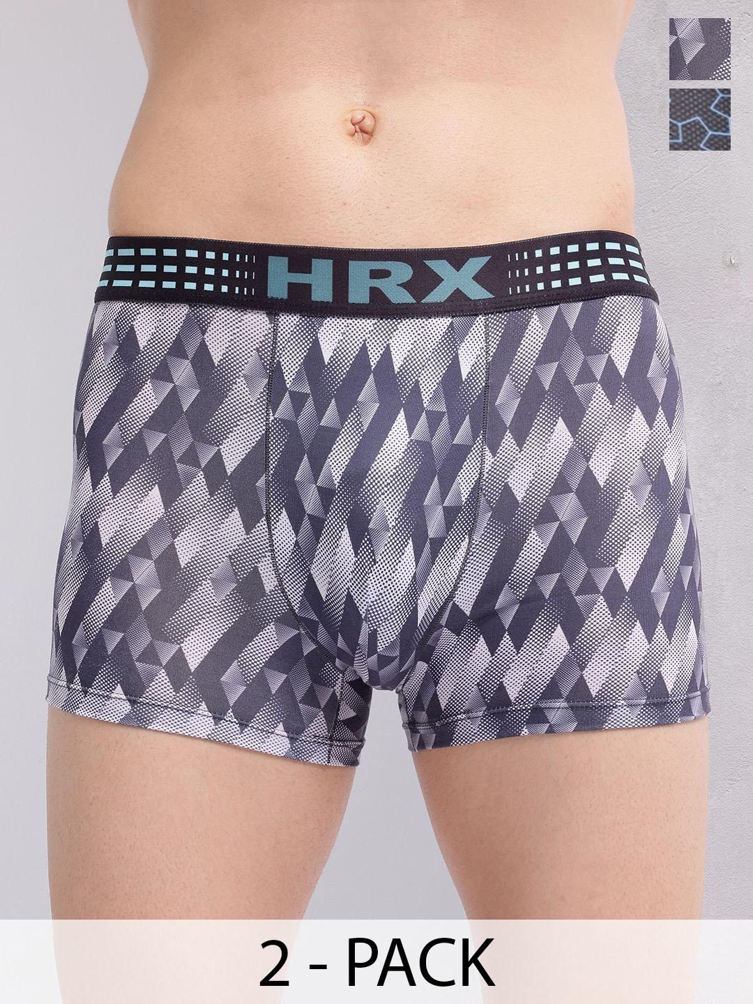 Buy HRX By Hrithik Roshan Men Pack Of 2 Printed Short Trunks - - Apparel for Men