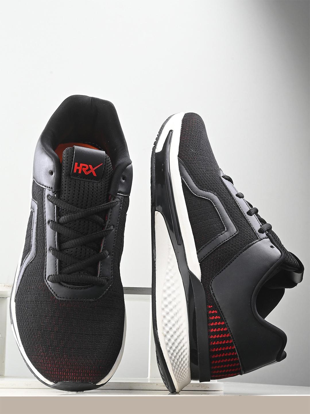 Buy HRX By Hrithik Roshan Men Black & Red Mesh Memory Foam Non Marking Running Shoes - - Footwear for Men