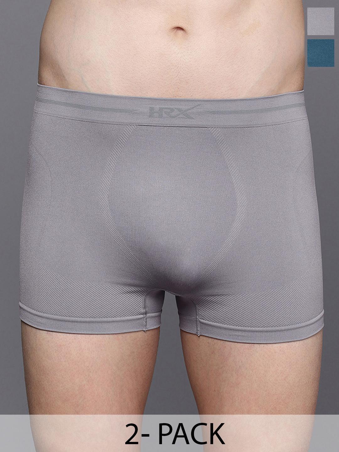 Buy HRX By Hrithik Roshan Men Pack Of 2 Seamless Trunks HRX_SS24_M_TK_KY_6322_02 G - - Apparel for Men