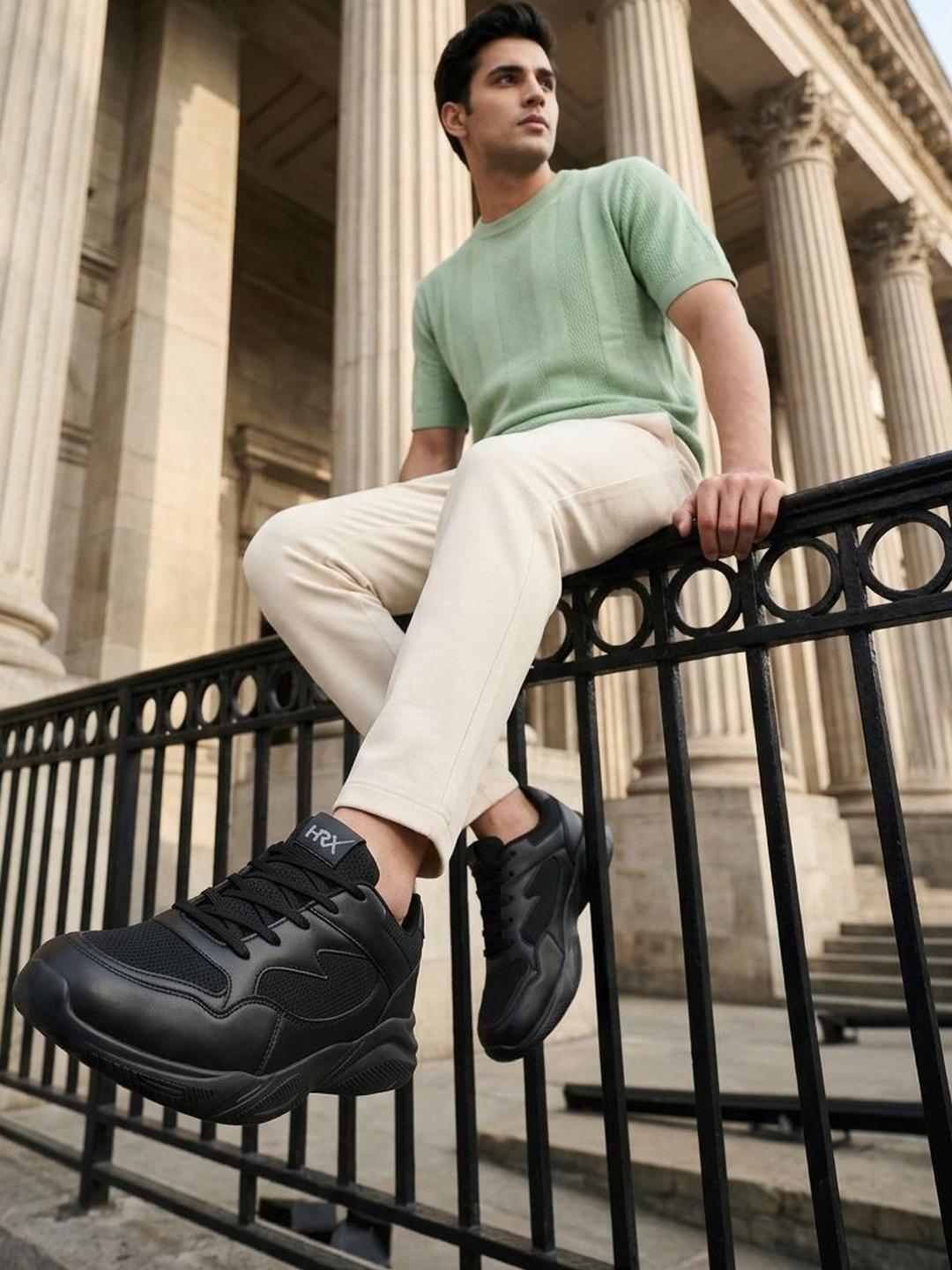 HRX by Hrithik Roshan Men Textured Round Toe Sneakers - Image 1