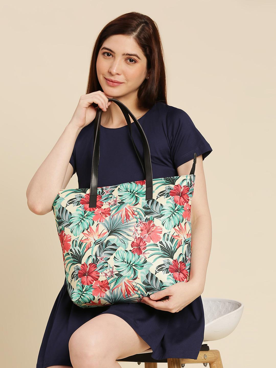 Buy DressBerry Floral Printed Structured Tote Bag -  - Accessories for Women