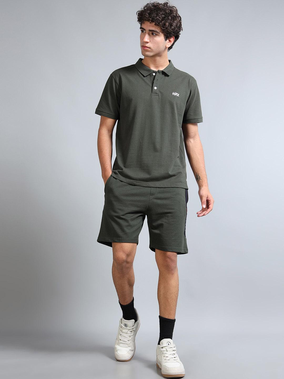 Buy HRX By Hrithik Roshan Polo Collar T Shirt With Shorts -  - Apparel for Men