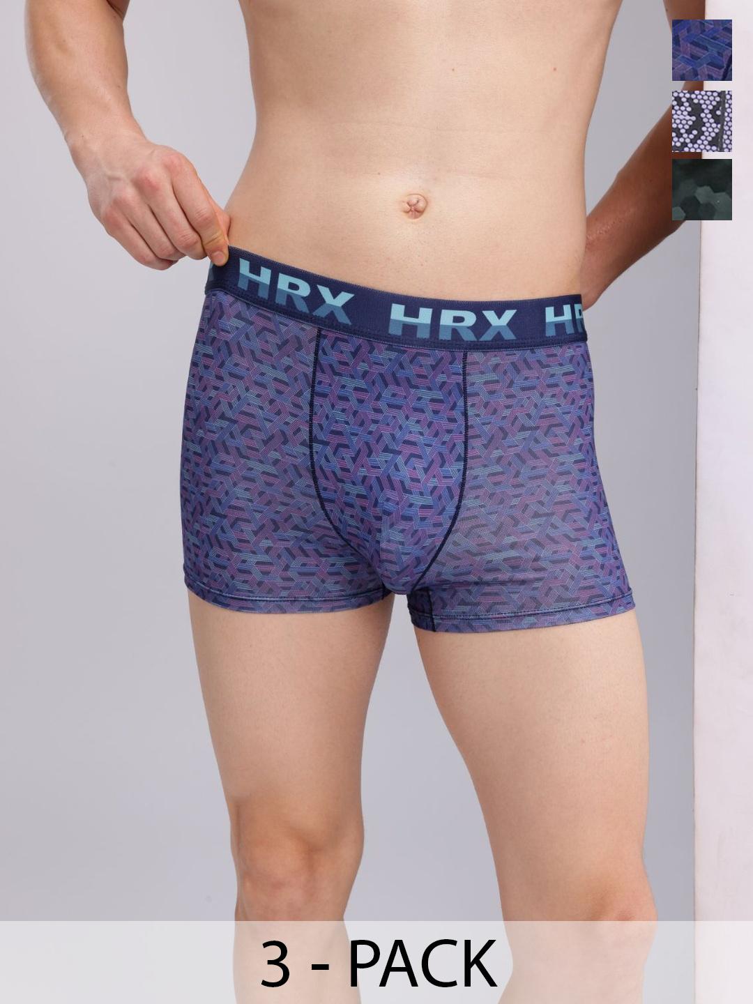 Buy HRX By Hrithik Roshan Pack Of 3 Printed  Short Trunk -  - Apparel for Men