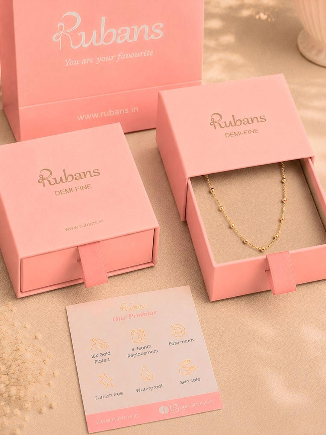 Buy Rubans Demifine 18k Gold Plated Stainless Steel Ball Beaded Chain Necklace -  - Accessories for Women