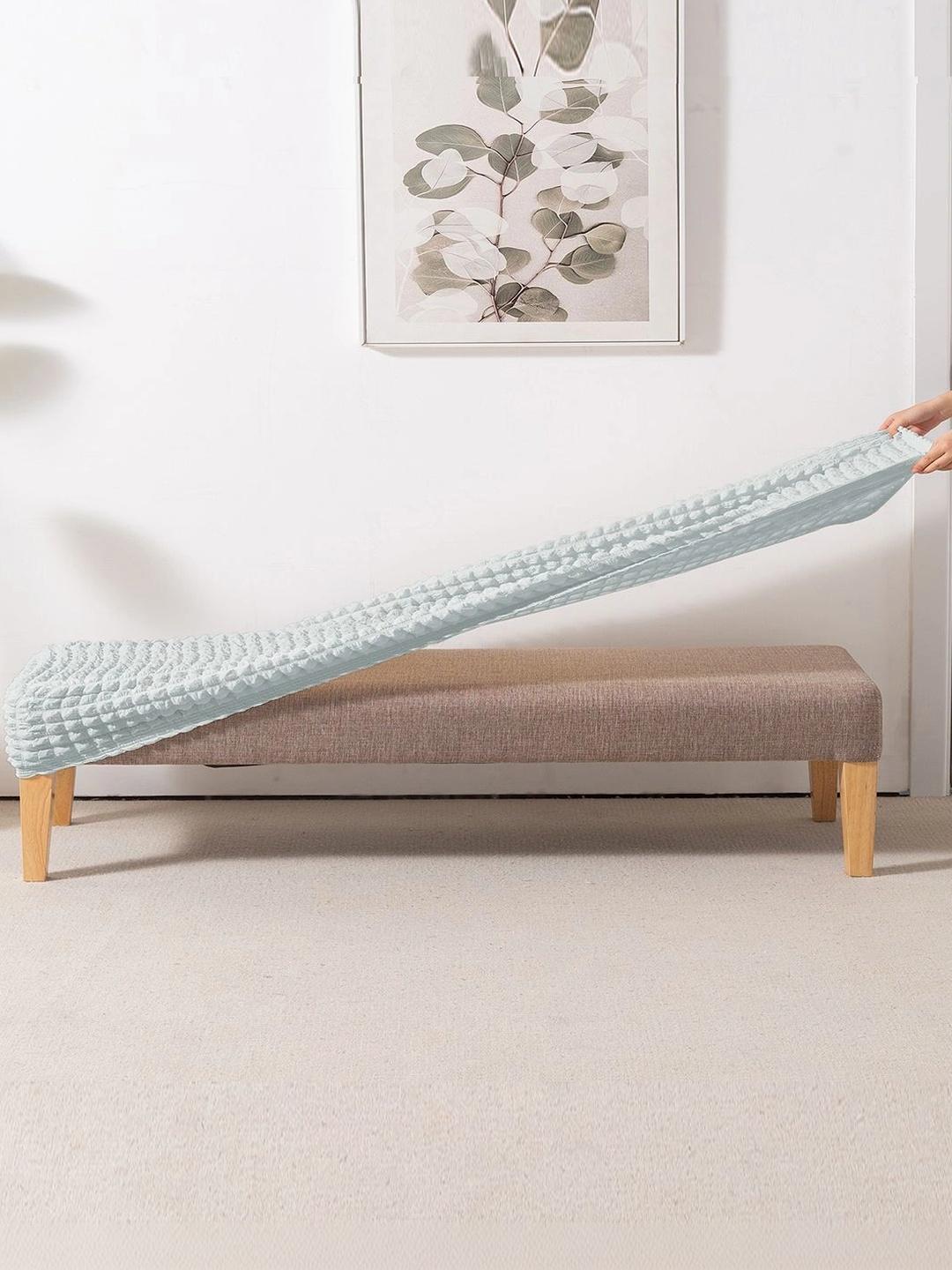 Buy HOKIPO Aria Nova Light Grey 280 GSM Stretchable Bubble Large Dining Bench Cover -  - Home for Unisex