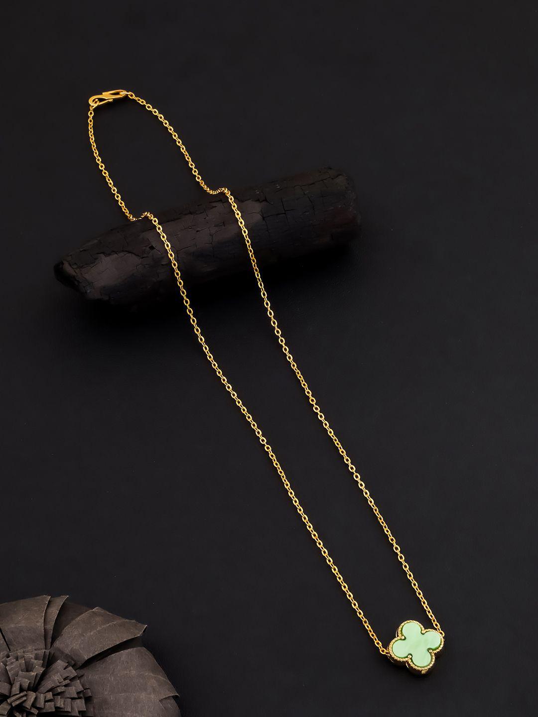Buy DressBerry Gold Plated Elegant Clover Pendant Chain Necklace For Women & Girls - - Accessories for Women