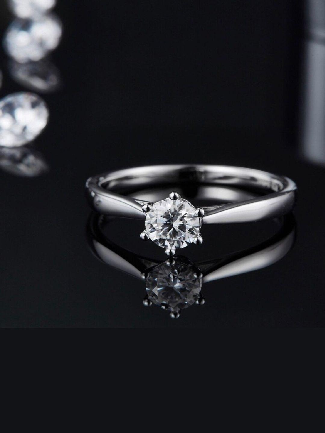 Buy DressBerry Silver Plated American Diamond StuddedFingerRing -  - Accessories for Women