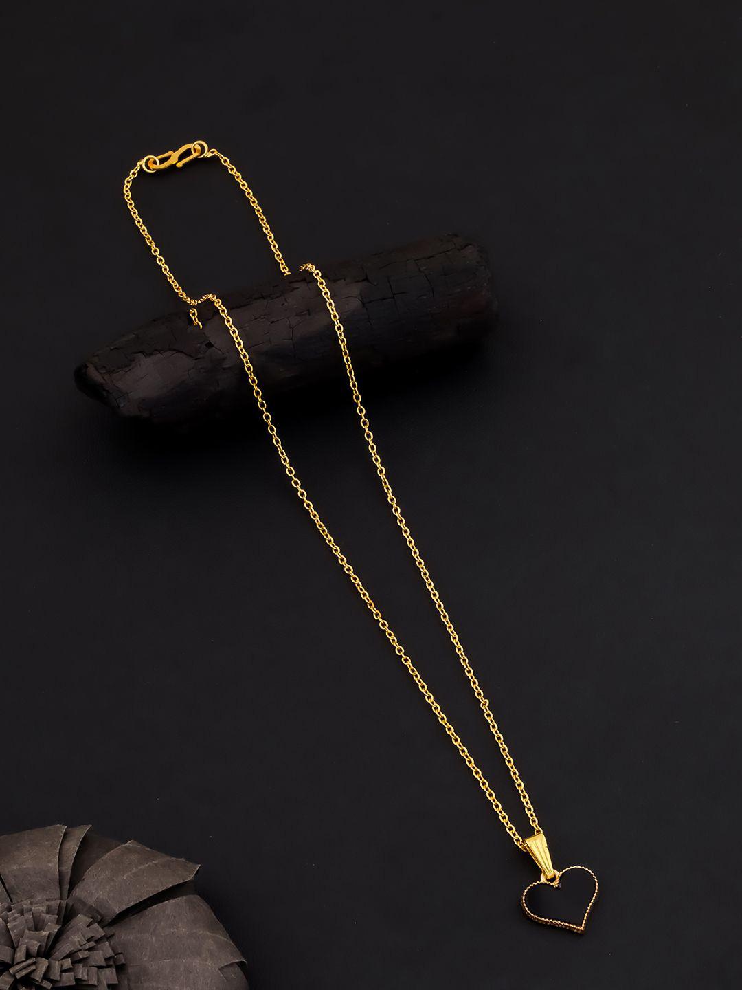 Buy DressBerry Gold Plated Heart Shaped Pendant With Chain - - Accessories for Women