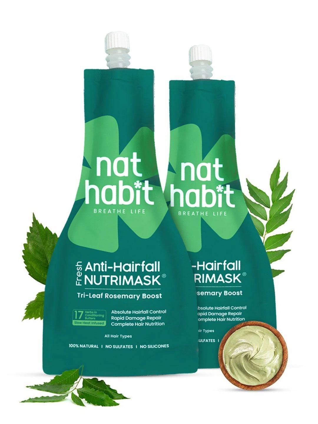 Buy Nat Habit 2Pcs Crushed Tri Leaf NutriMask Hair Mask For Smooth & Shine Hair   40g Each -  - Personal Care for Women