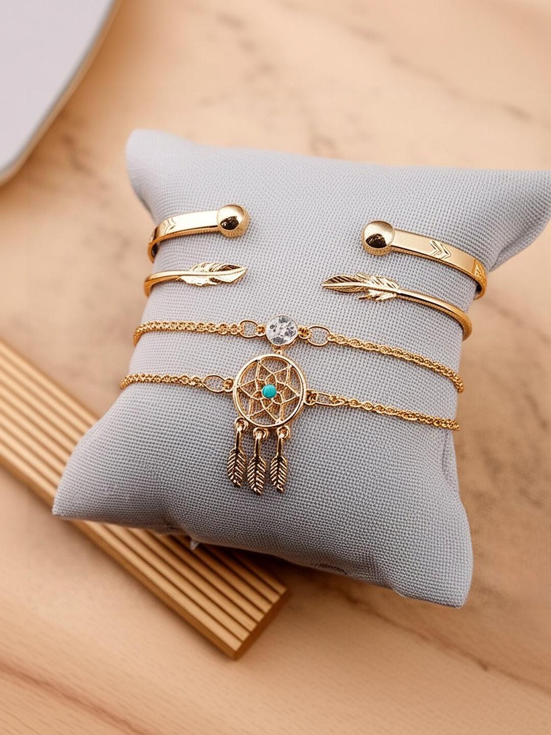 Buy DressBerry Women 4 Gold Plated Cuff Bracelet -  - Accessories for Women