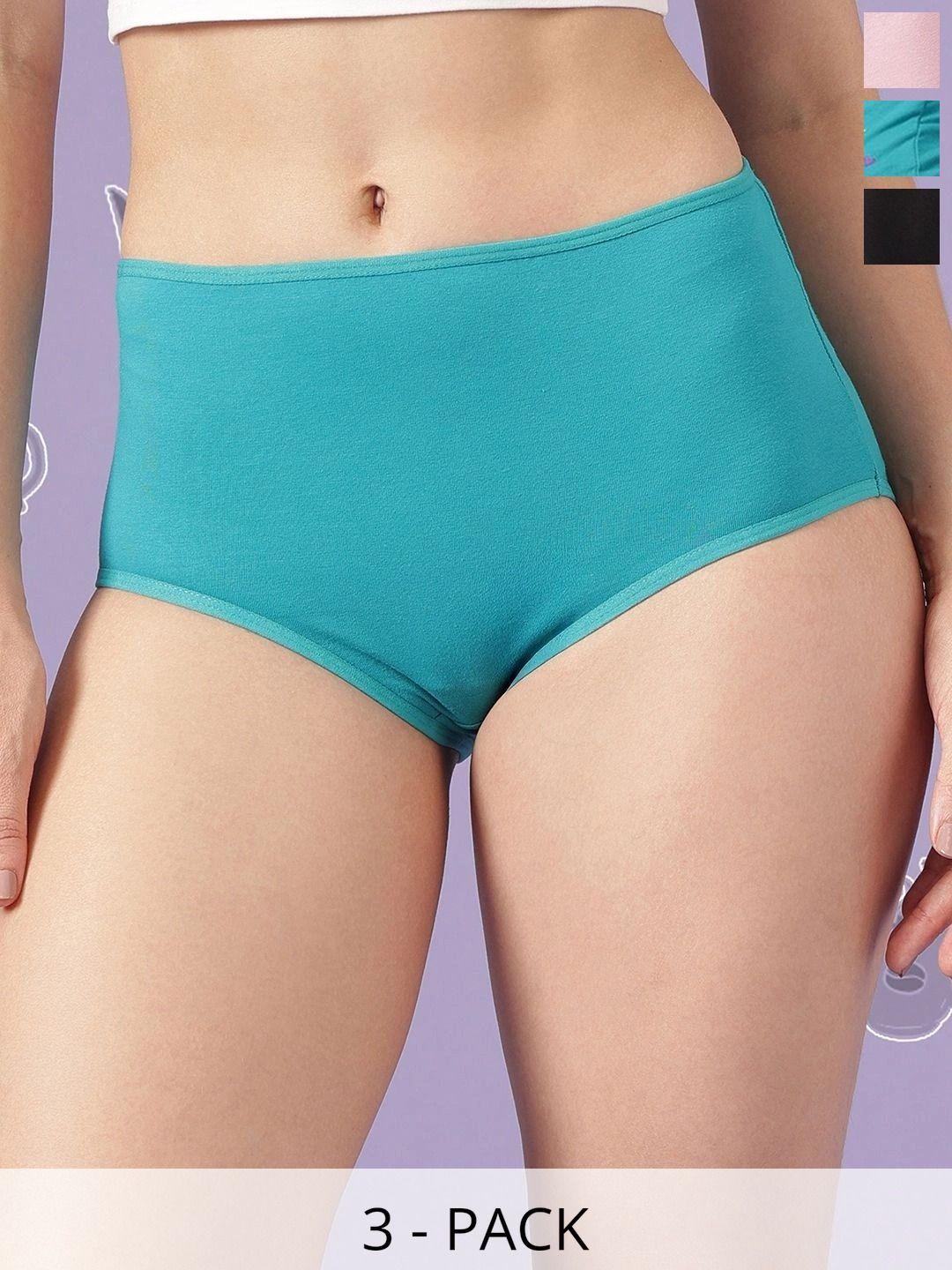 Buy Clovia Women Pack Of 3 Printed Basic Briefs - - Apparel for Women