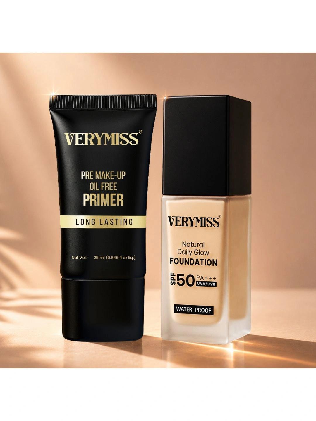 Buy VERYMISS Set Of 2 Daily Wear Foundation 30 Ml Medium Tone & Oil Free Matte Primer 20 Ml - - Personal Care for Unisex