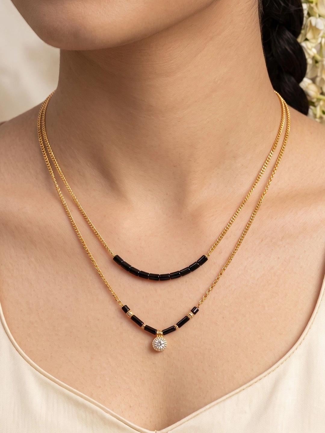 Buy Anouk Gold Plated Artificial Stones And Beads Mangalsutra - - Accessories for Women