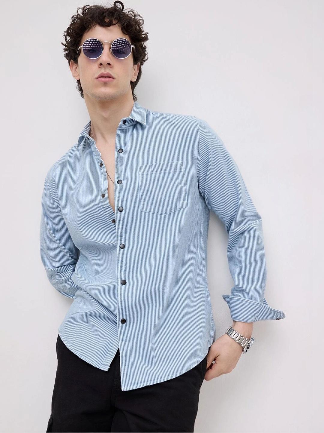 VASTRADO Men Classic Slim Fit Striped Casual Shirt